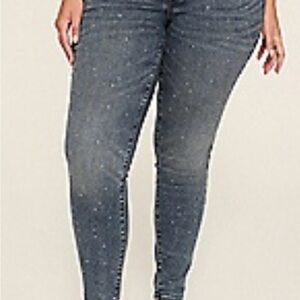 Lane Bryant Knockout High-Rise Embellished Jeggings, NWOT 16 Short